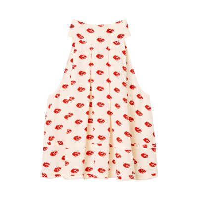 THE KISS LIPS LIPS HALTERNECK TIE TOP